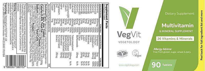 VegVit - Multivitamin a Mineral 90 tablet 4