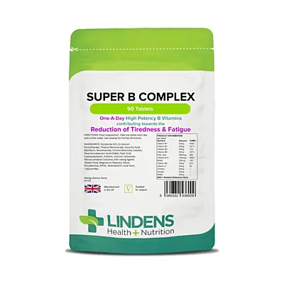 LINDENS Health + Nutrition Super Vitamin B Complex, 90 tablet