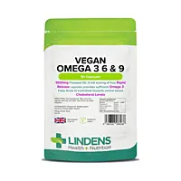 LINDENS Health + Nutrition Vegan Omega 3 6 & 9 1000 mg, 90 kapslí