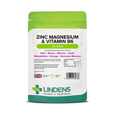 LINDENS Health + Nutrition Zinek, Hořčík & Vitamín B6, 90 tablet