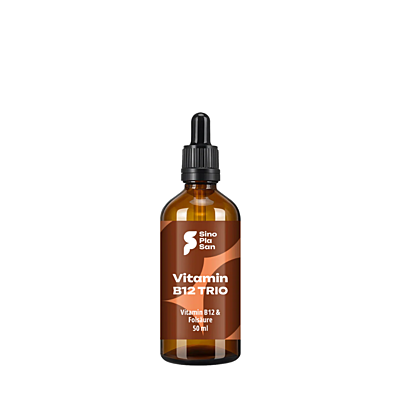 TRIO kapky – vitamín B12 1000 µg (metylkobalamin + adenosylkobalamin) + Quatrefolic®( bioaktivní alternativa kyseliny listové), 50 ml
