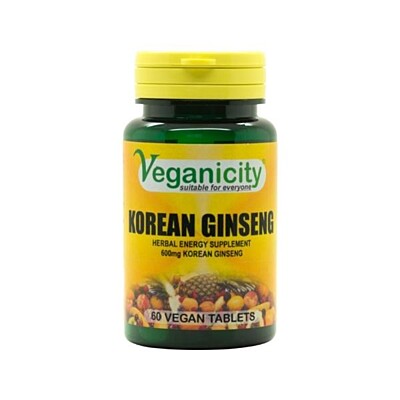 Veganicity Korejský ženšen 600mg, 60 tablet