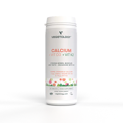 Vegetology Vápnik + Vitamín D3 + K2, 60 žuvacích tabliet