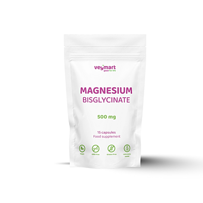 Vegmart Hořčík bisglycinát 500 mg, 15 kapslí