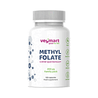 Vegmart Metylfolát (5-MTHF) Quatrefolic® 200 µg – Family pack, 120 kapsúl